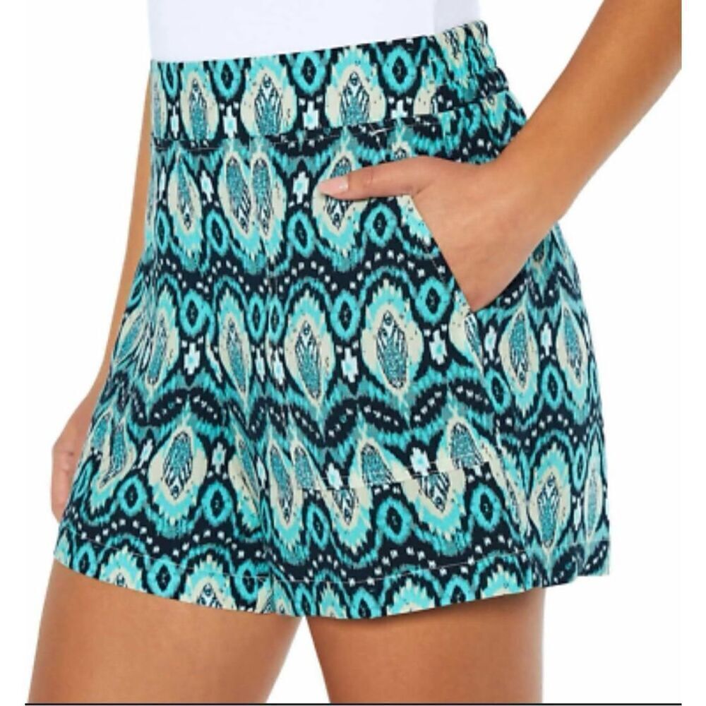 🌸 Wildfox Blue and Black Pull On Shorts With Pockets Size Medium New